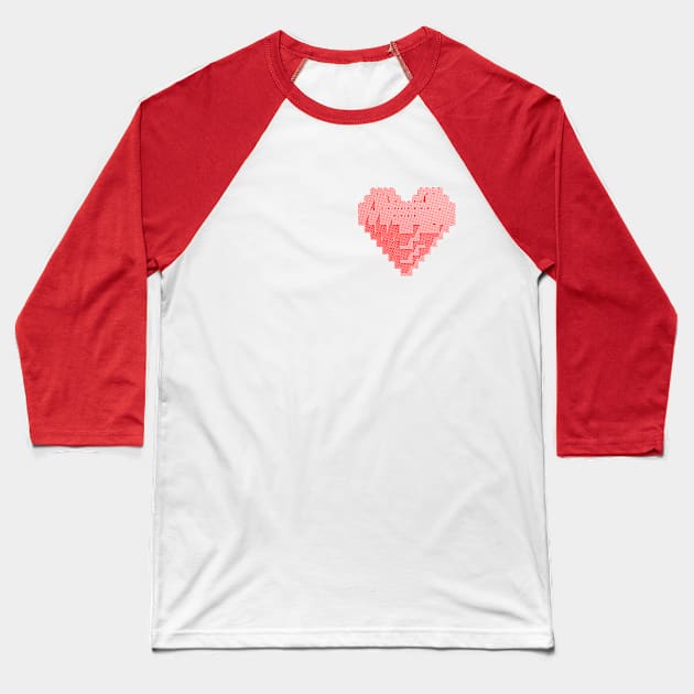 Red dote heart Baseball T-Shirt by Inch